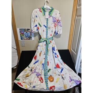 Endless Moon Colorful Graphic Maxi Dress